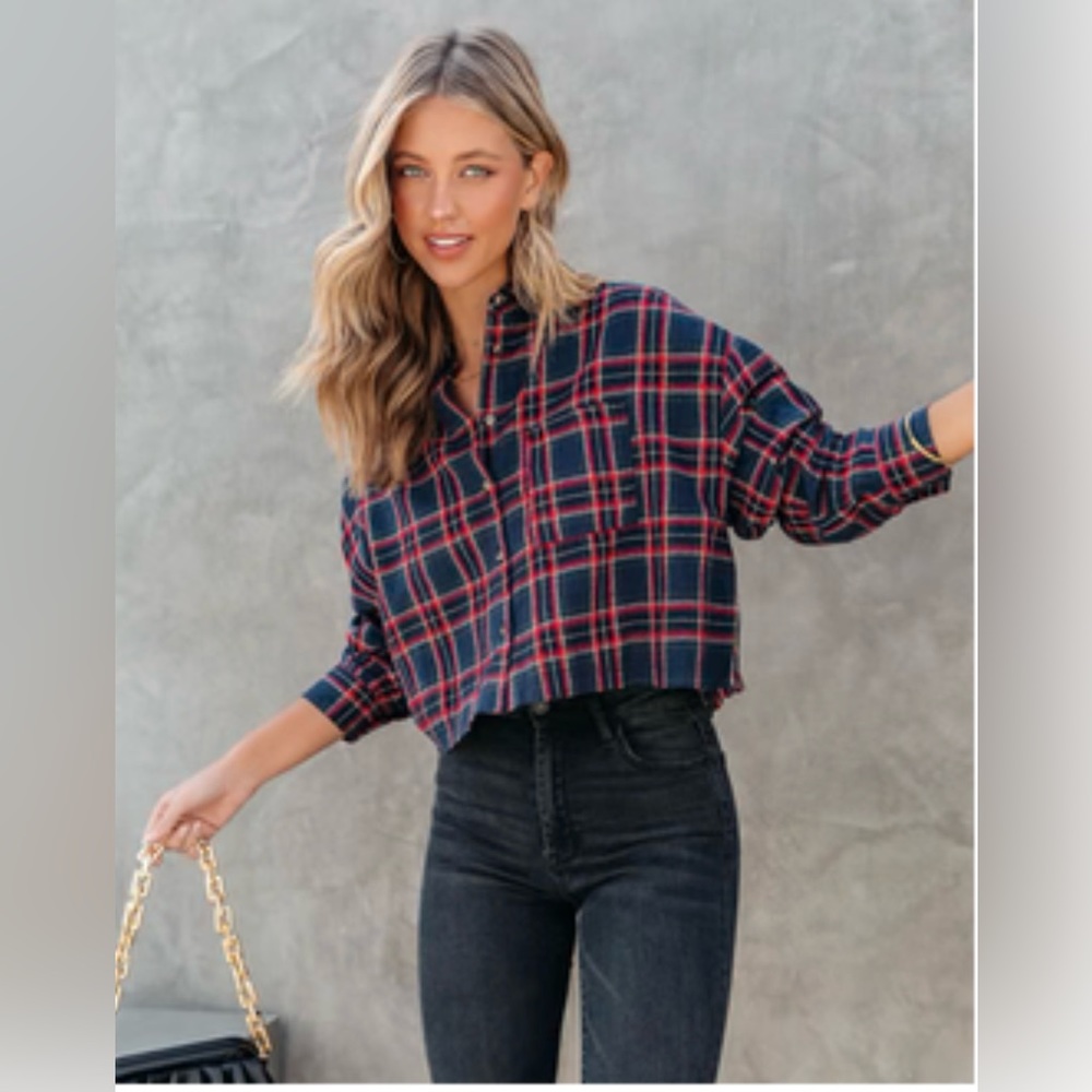 Novalynn plaid button down shirt